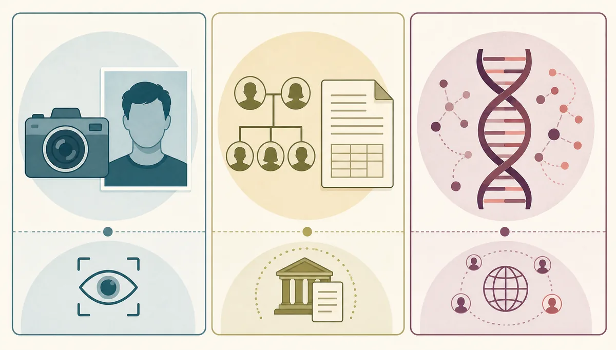 Capas de evidencia: foto, registros, ADN e identidad